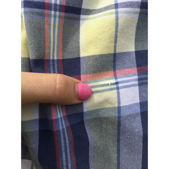 Abercrombie & Fitch Mens shorts size 30 madras plaid blue white button fly beach - Picture 3 of 10